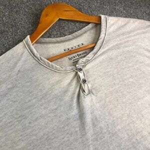 Lucky Brand Shirt Mens XXL Gray Short Sleeve Venice Burnout Baja